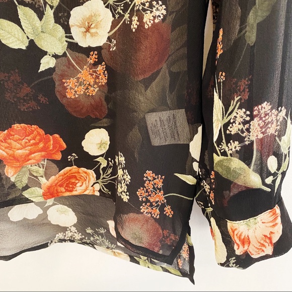 Joie Maurelle Floral Print Silk Blouse Long Sleeve - Picture 9 of 16